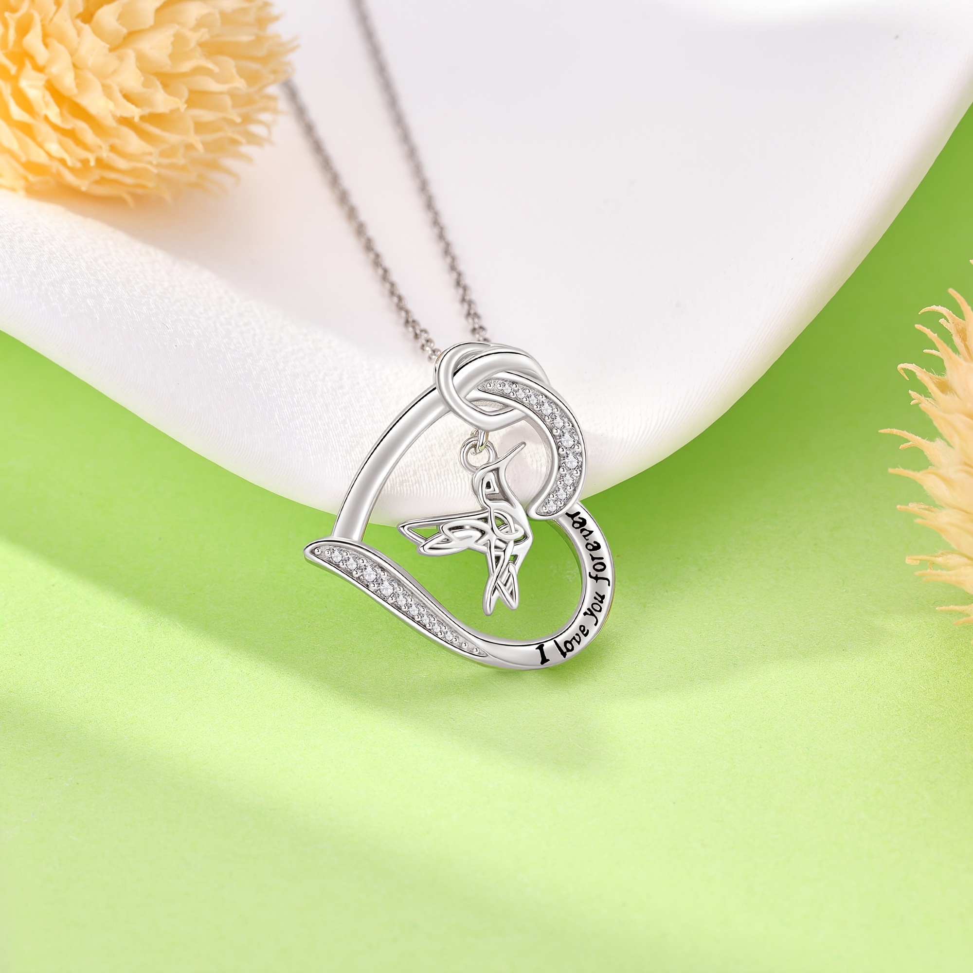 Women's S925 Sterling Silver Hummingbird Necklace